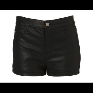 Topshop BLACK FAUX LEATHER SHORTS worn maybe 2X